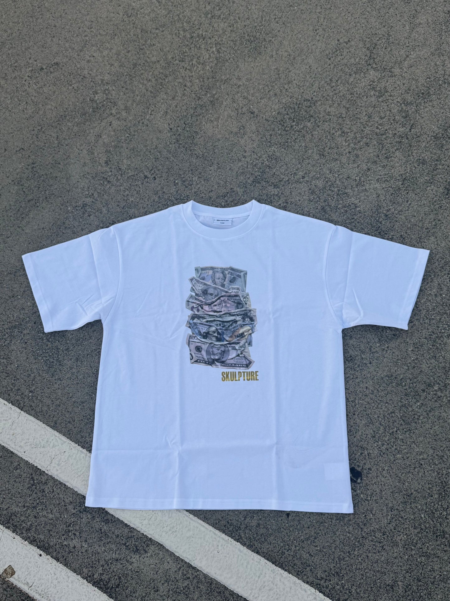 Money Bills Tee, White