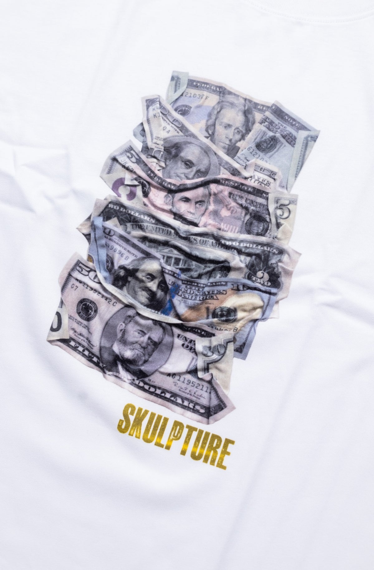 Money Bills Tee, White