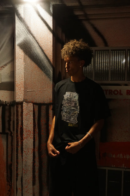 Money Bills Tee, Black