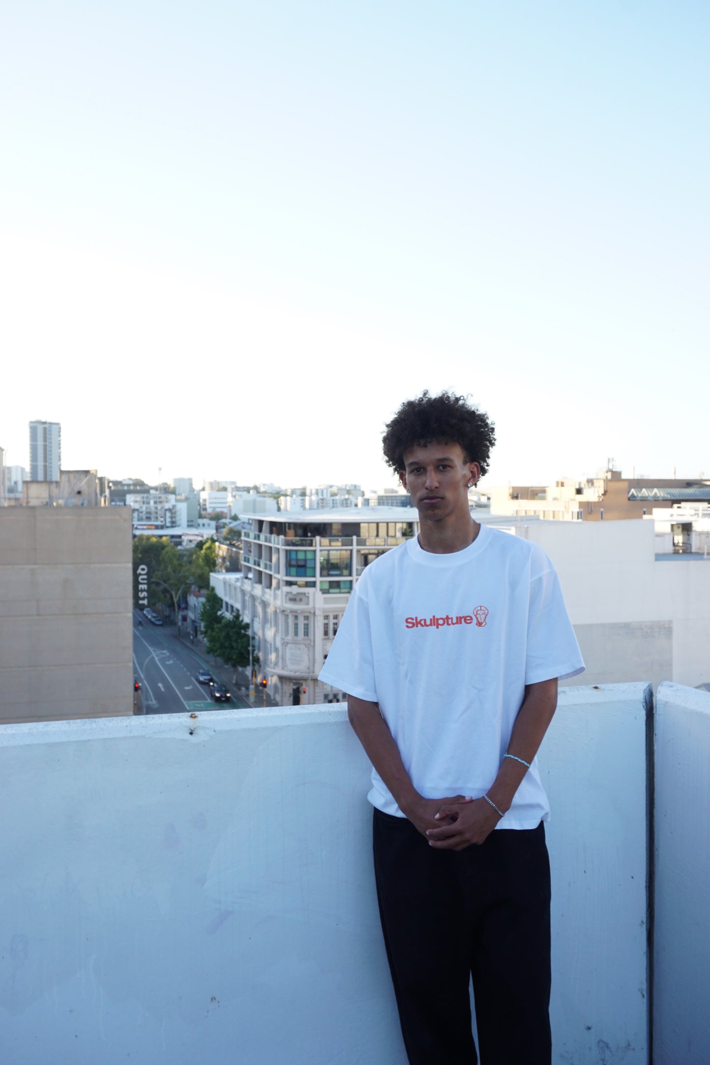 Orange Logo Tee, White