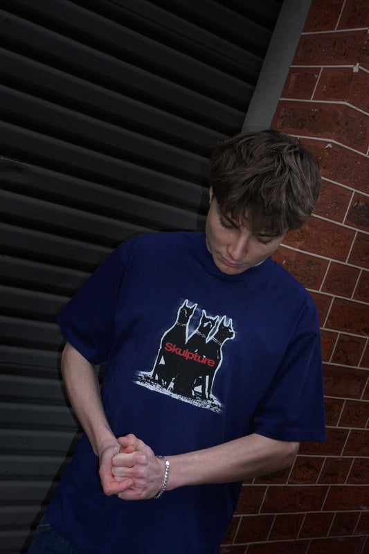 Doberman Dogs Tee, Indigo Blue