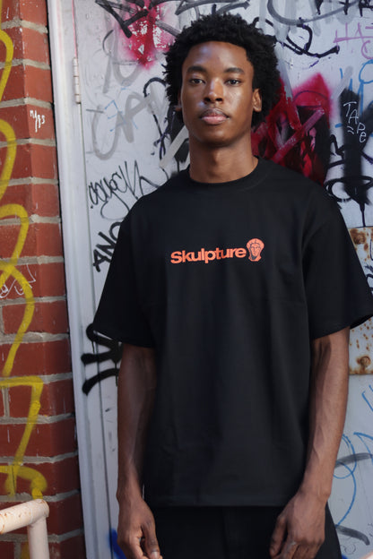 Orange Logo Tee, Black