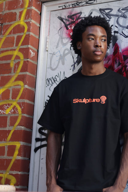 Orange Logo Tee, Black