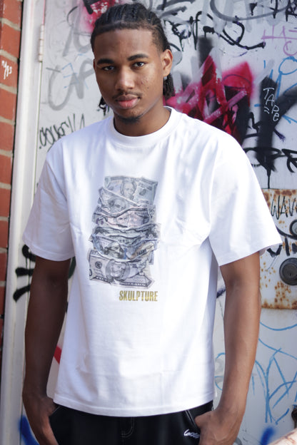Money Bills Tee, White