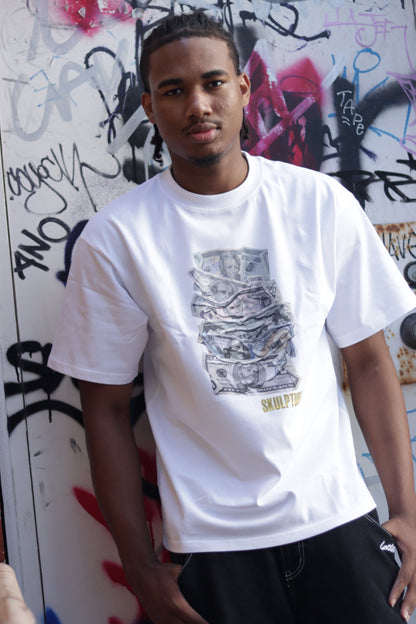 Money Bills Tee, White
