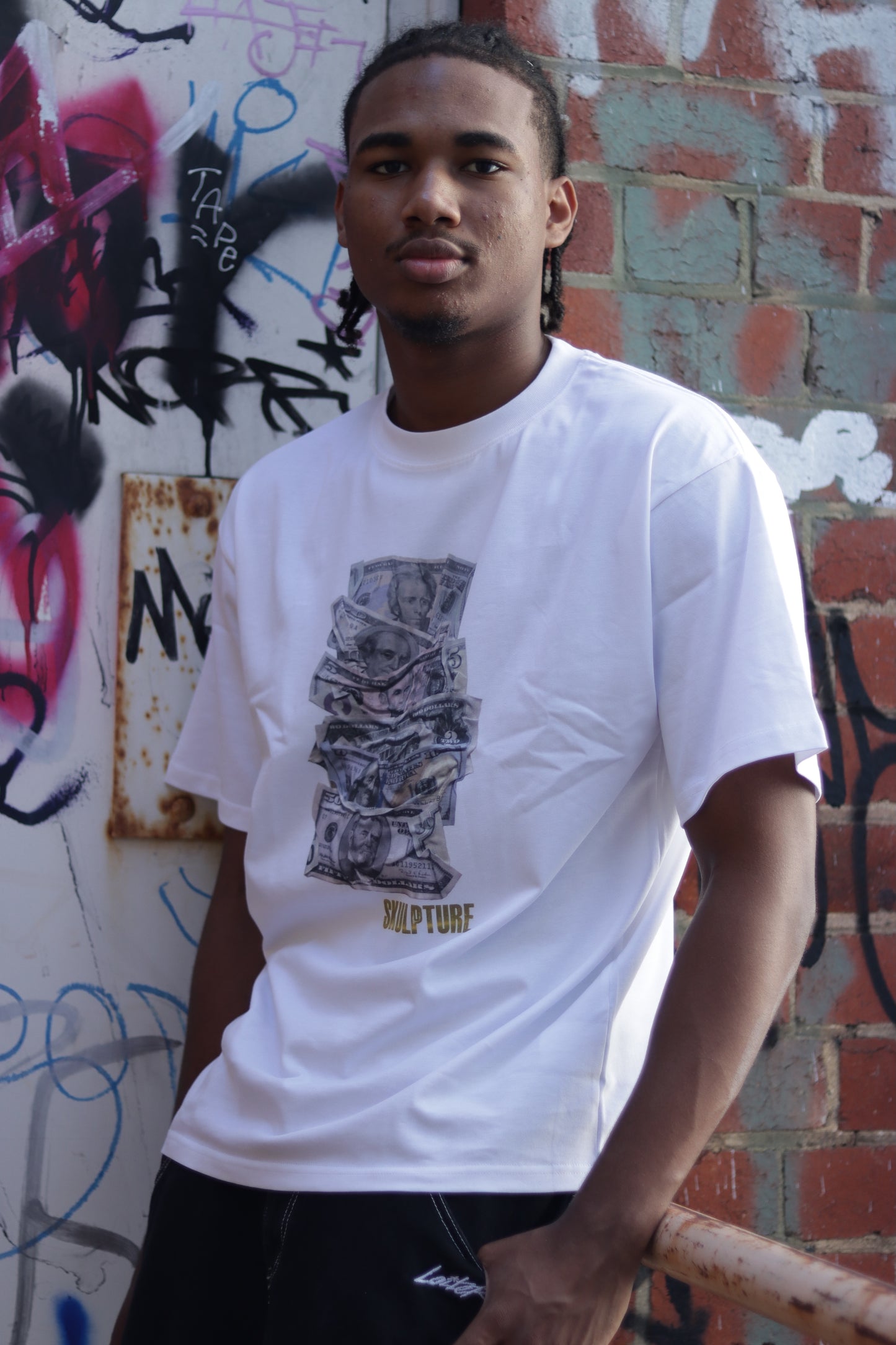 Money Bills Tee, White