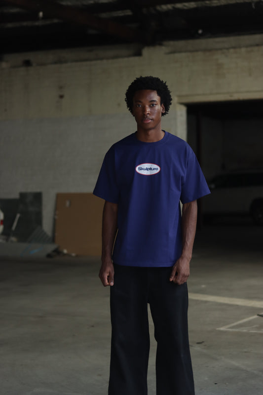 Shattered Mirror Tee, Indigo Blue