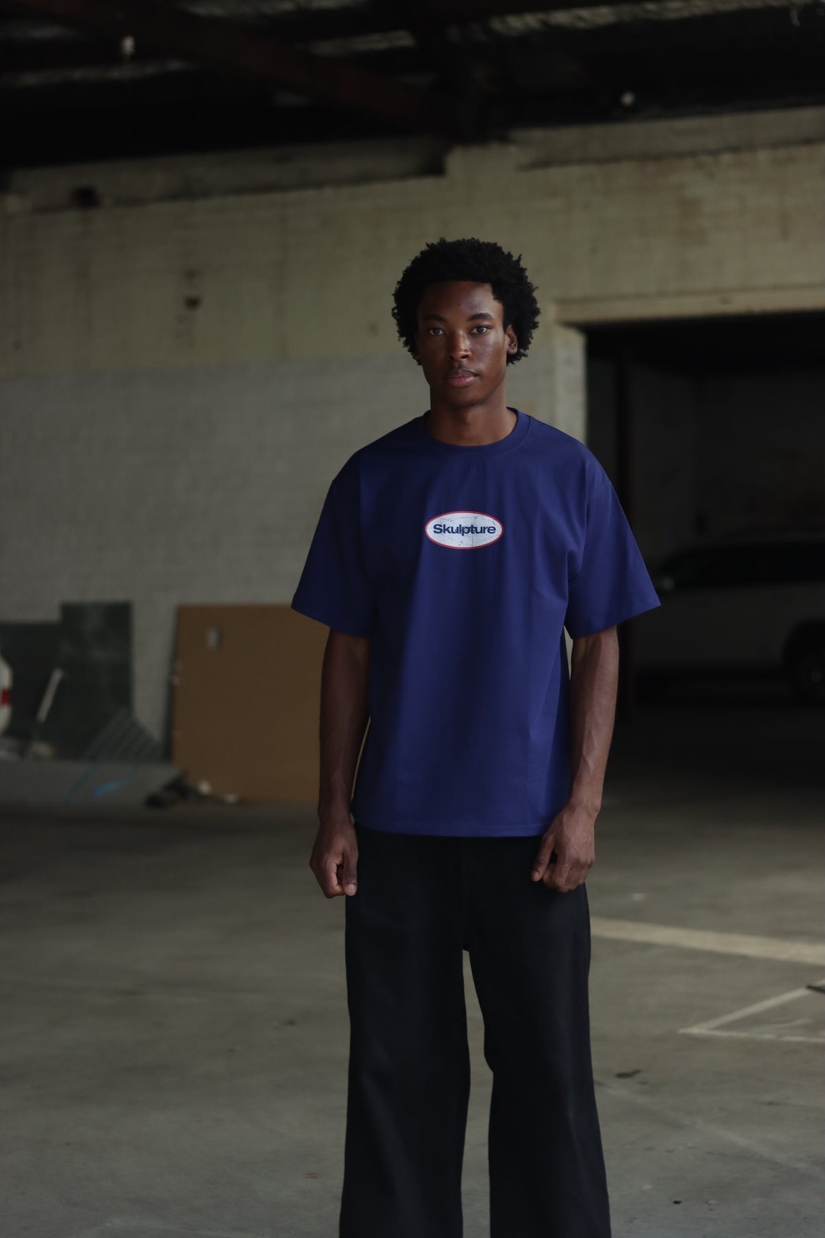 Shattered Mirror Tee, Indigo Blue