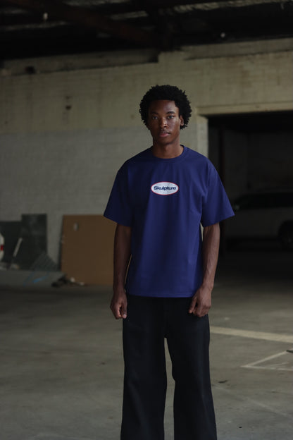 Shattered Mirror Tee, Indigo Blue