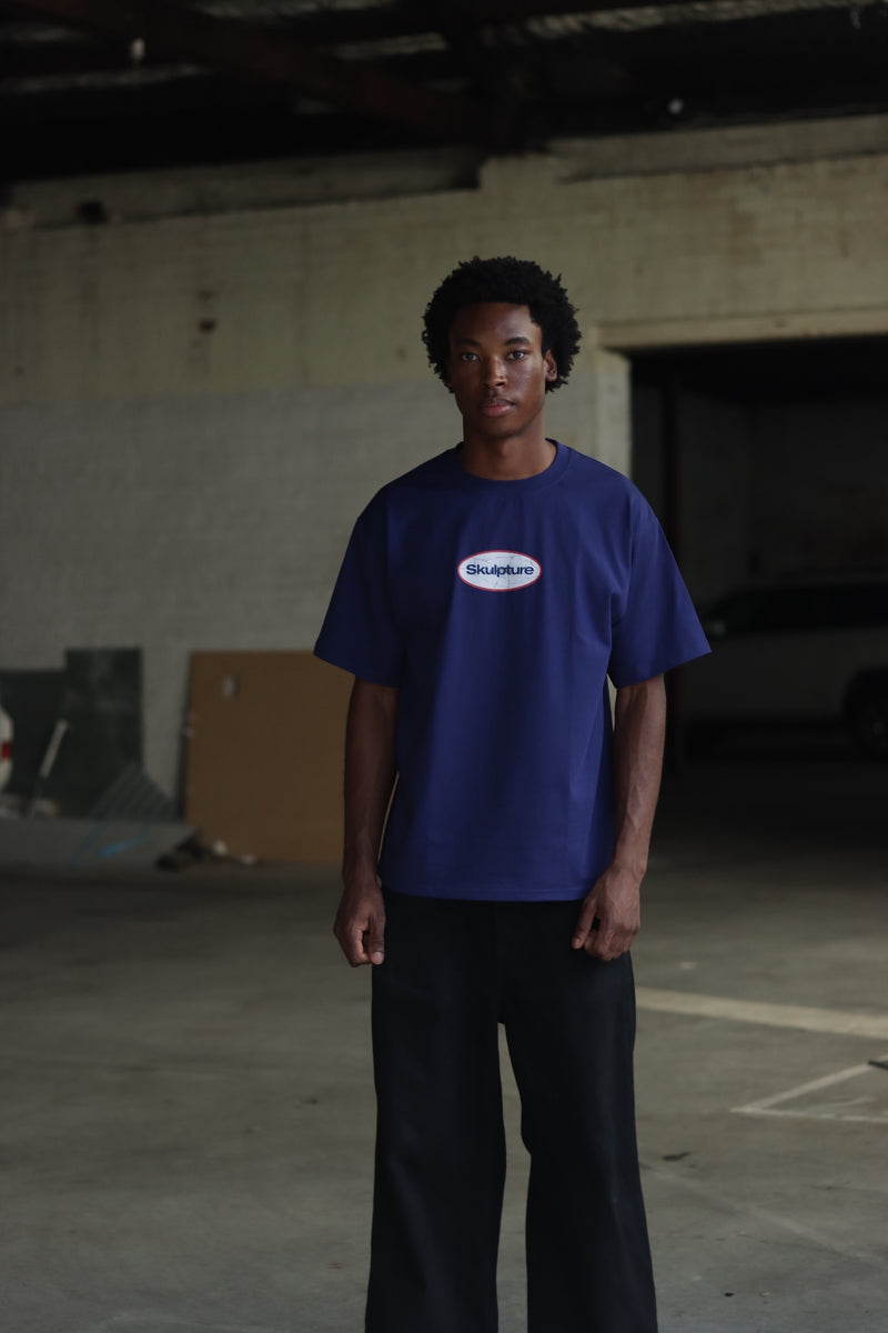 Shattered Mirror Tee, Indigo Blue