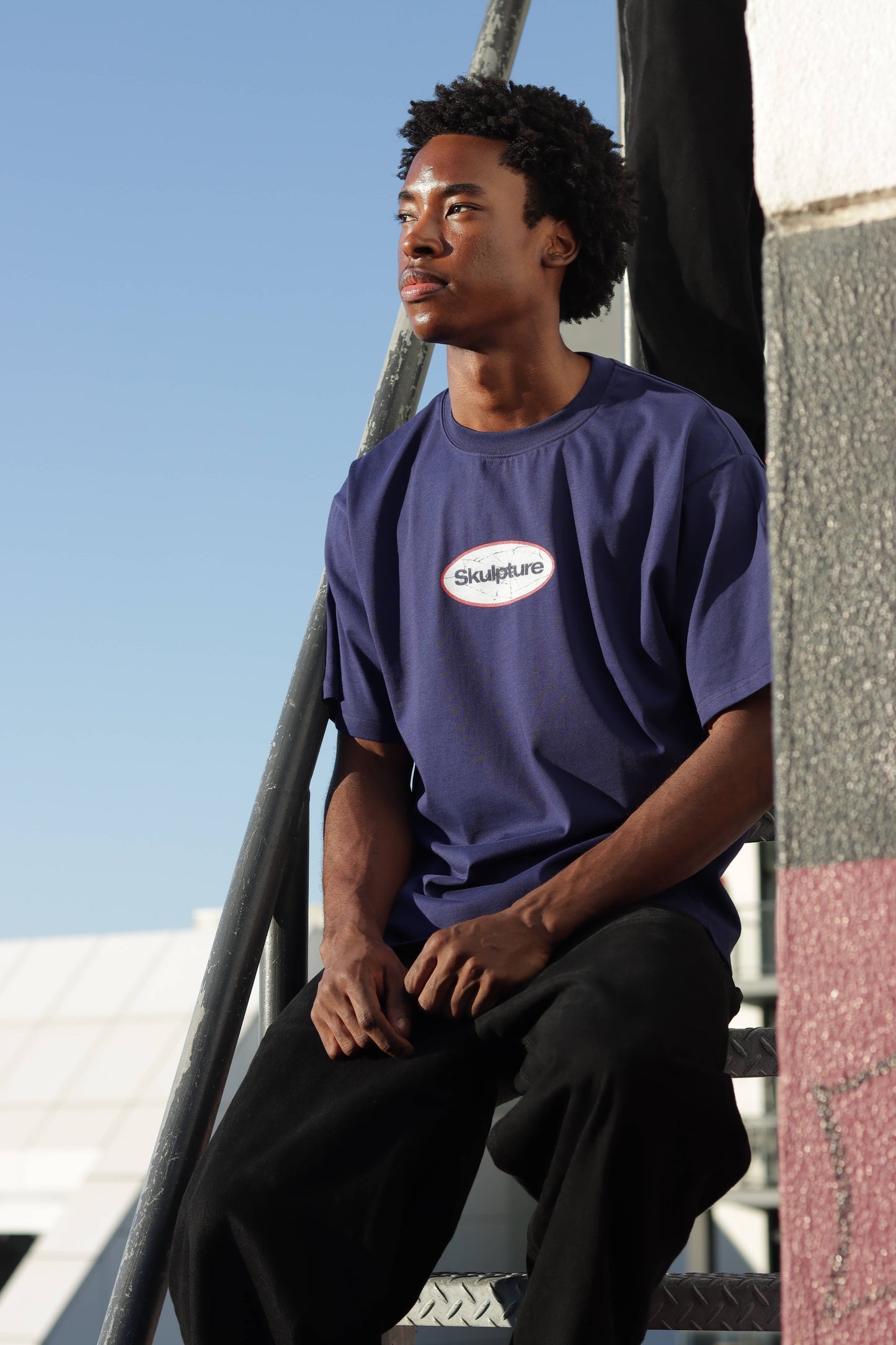 Shattered Mirror Tee, Indigo Blue