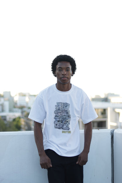 Money Bills Tee, White