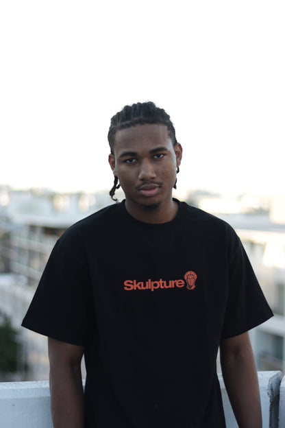 Orange Logo Tee, Black