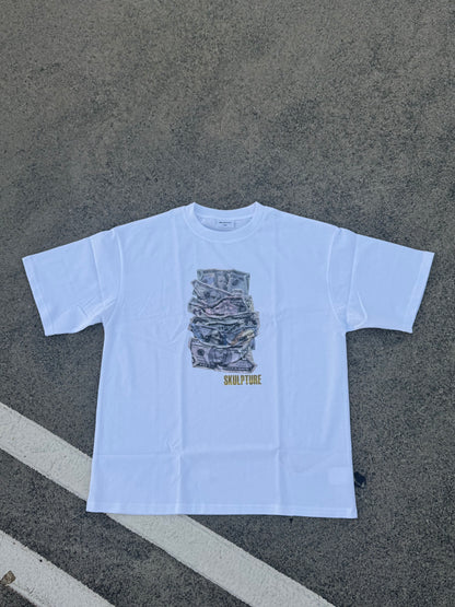 Money Bills Tee, White