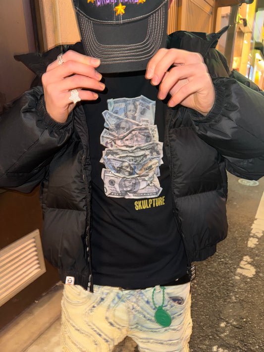 Money Bills Tee, Black