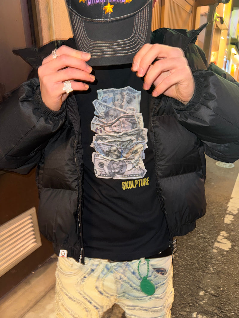 Money Bills Tee, Black