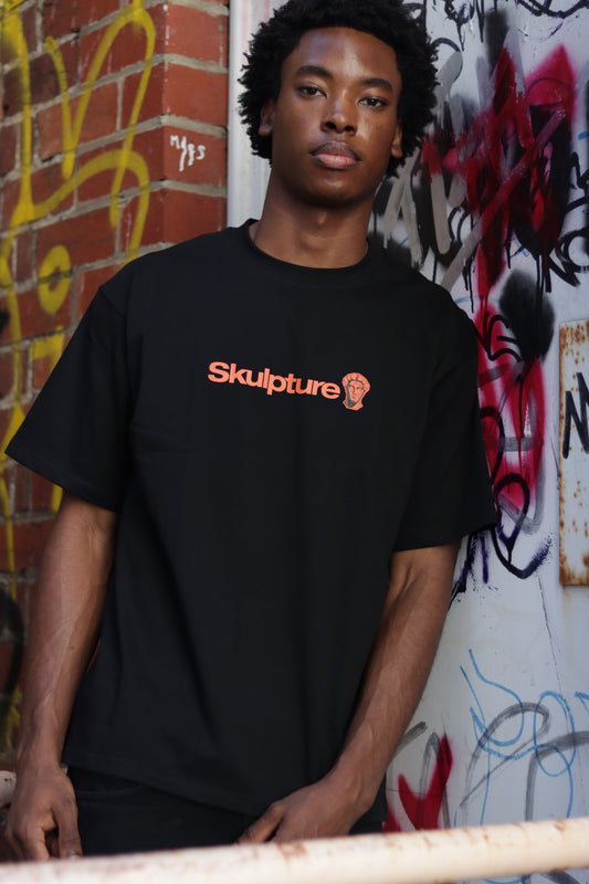 Orange Logo Tee, Black